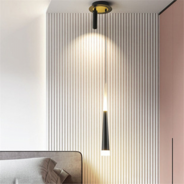 Nordic Light Luxury Bedhead Pendant, Living Room Background Wall Long Line Pendant, Corridor with Spotlight Hanging Line Small Pendant