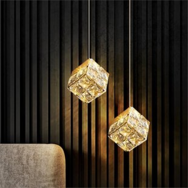 Light luxury crystal bedside pendant light, living room background wall, entrance foyer designer, high-end hotel bedroom, Amazon