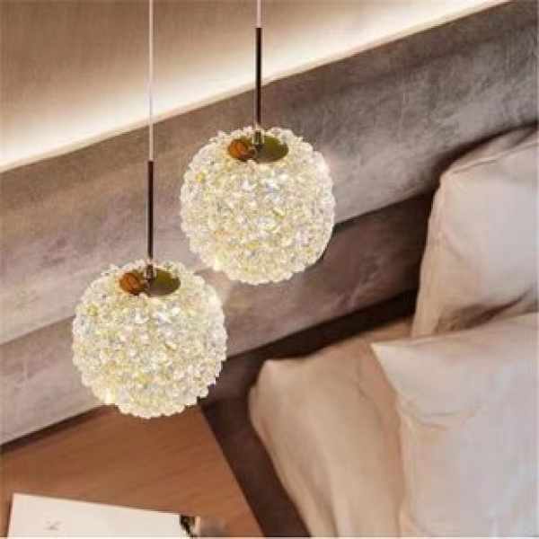Whole house new warm, romantic, light luxury, creative bedside lamp, modern Nordic corridor, bedroom crystal chandelier