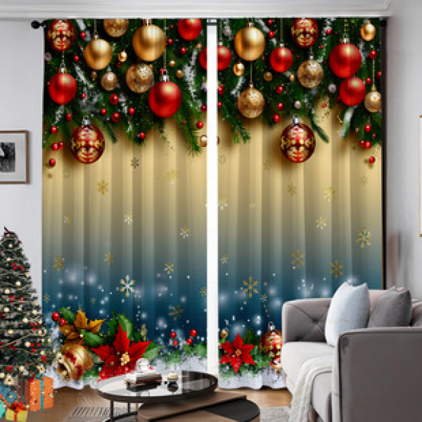 2PCS curtain factory distributes 3D digital printing cross-border Amazon curtain hot selling patterns