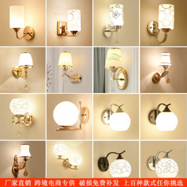 Wall lamp, bedside lamp, wall bedroom, simple, modern, creative, European and American living room, LED staircase, corridor, dual head lamp