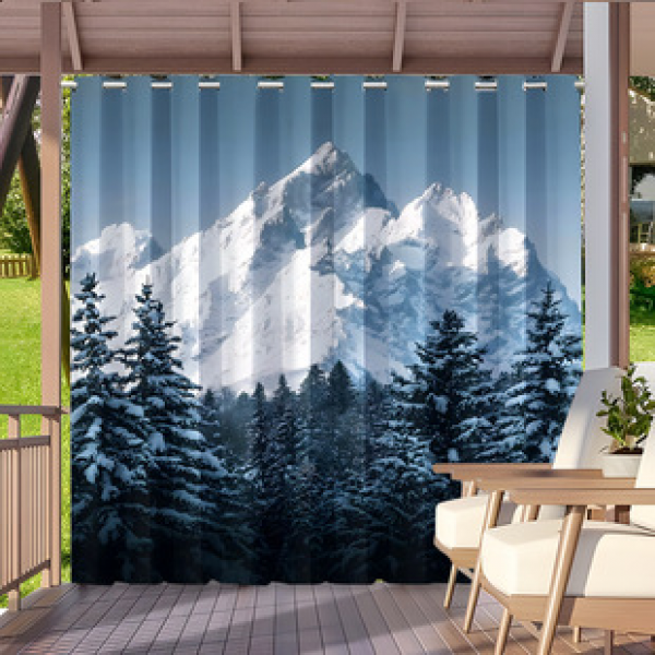 Cross border Foreign Trade Outdoor Waterproof Curtains and Window Screens Cross border Amazon Modern Pavilions Sunscreen Forest Series