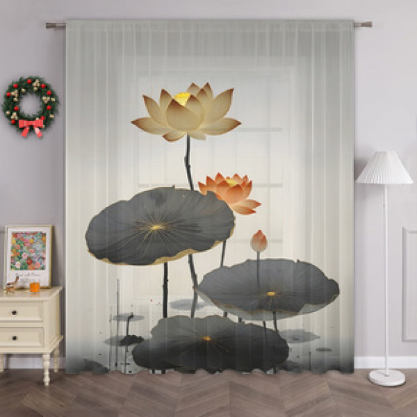 1pc Decorative Flower Window Screen 3D Digital Printing Manufacturer Supply Cross border Amazon WISH Fabric Window Screen