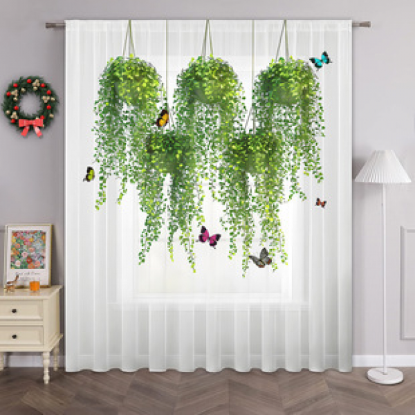 1pc Decorative Flower Window Screen 3D Digital Printing Manufacturer Supply Cross border Amazon WISH Fabric Window Screen