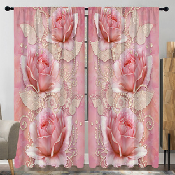 2PCS City Scene Curtain Factory Delivers 3D Digital Printing Cross border Amazon Curtain Hot Selling Pattern