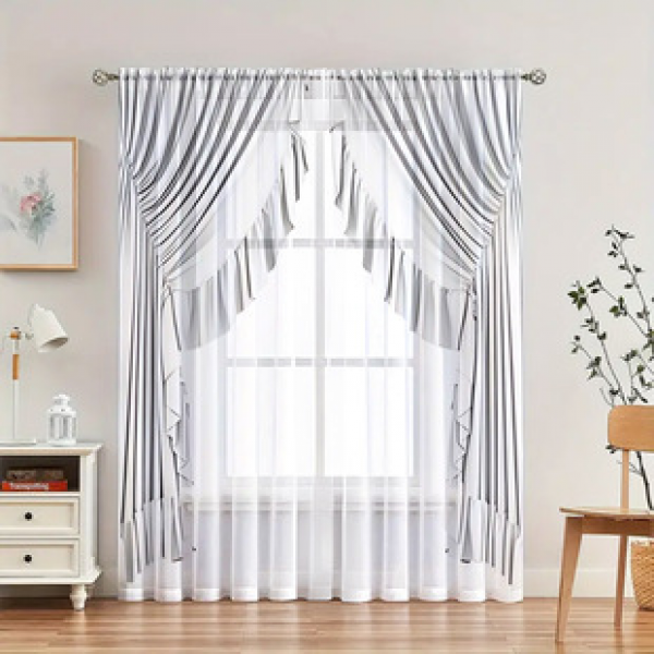 1pc new boutique window screen series 3D digital printing manufacturer direct sales bedroom living room decoration pole through window screen