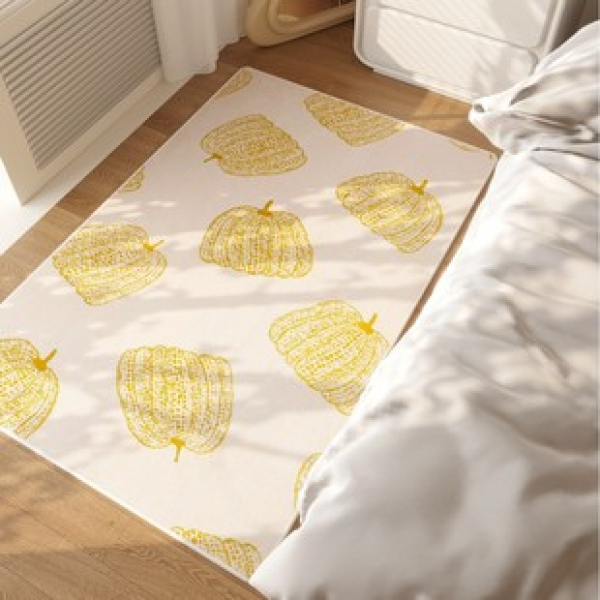 Modern minimalist pumpkin floor mat with a high-end feel, durable door mat for home entry, living room entrance mat, bedroom non slip carpet