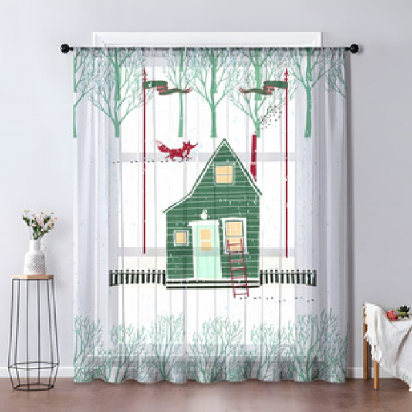 1pc new boutique window screen series 3D digital printing manufacturer direct sales bedroom living room decoration pole through window screen