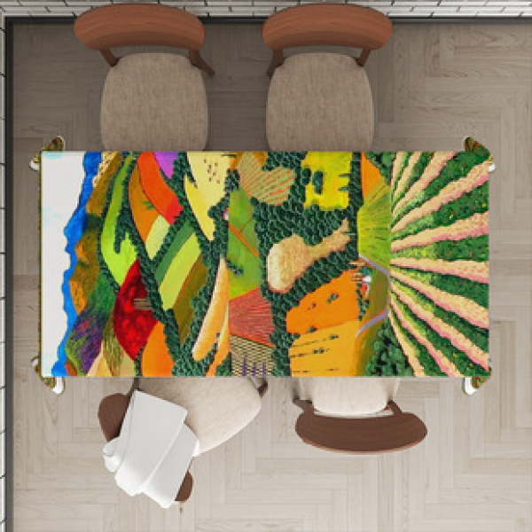 Digital Printing Japanese Linen Cotton Linen Computer Desk Living Room Tea Table Desk Rectangular Tablecloth Modern Simple Home Use