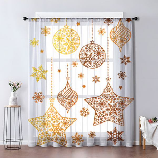 1pc new Christmas series window screen 3D digital printing manufacturer direct sales bedroom living room decoration pole through window screen