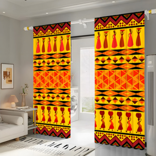 2PCS Flower Character Curtain Factory OEM 3D Digital Printing Cross border Amazon Curtain Hot Selling Pattern