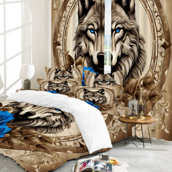Manufacturer's direct supply to cross-border platform Amazon WISH hot selling and explosive products, full range of brushed three piece bedding and curtains