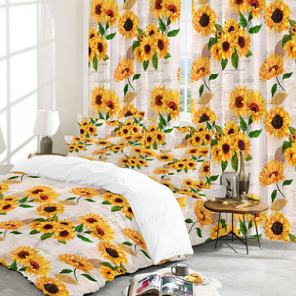 Manufacturer's direct supply to cross-border platform Amazon WISH hot selling and explosive products, full range of brushed three piece bedding and curtains