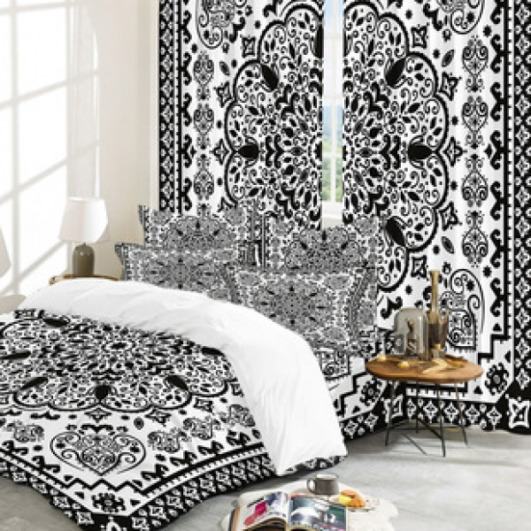 Manufacturer's direct supply to cross-border platform Amazon WISH hot selling and explosive products, full range of brushed three piece bedding and curtains