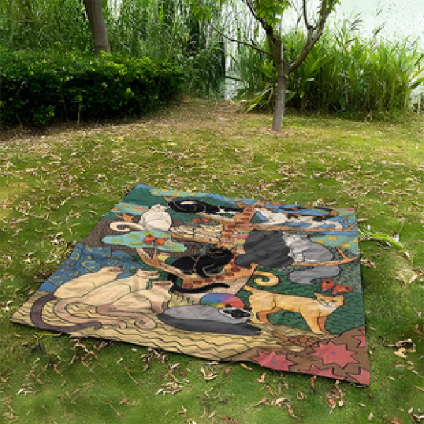 Cross border beach mat, quick drying, waterproof and moisture-proof mat, outdoor picnic mat, camping blanket