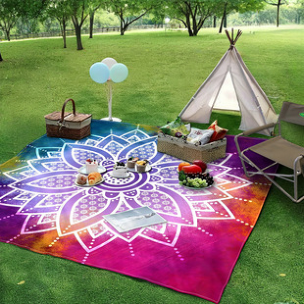 Cross border beach mat, quick drying, waterproof and moisture-proof mat, outdoor picnic mat, camping blanket