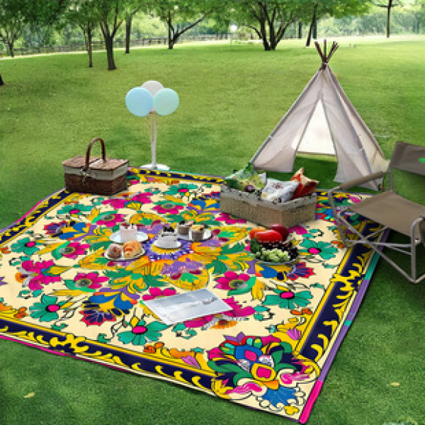 Cross border beach mat, quick drying, waterproof and moisture-proof mat, outdoor picnic mat, camping blanket