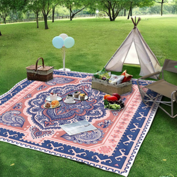 Cross border beach mat, quick drying, waterproof and moisture-proof mat, outdoor picnic mat, camping blanket