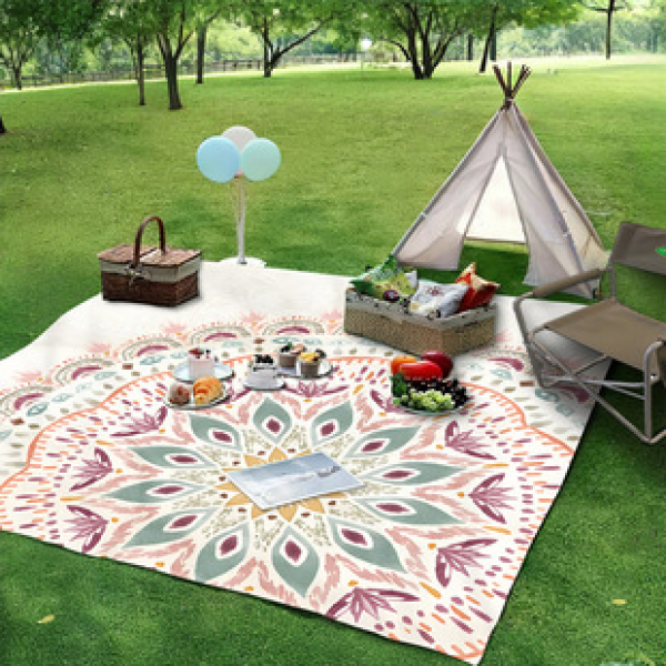 Cross border beach mat, quick drying, waterproof and moisture-proof mat, outdoor picnic mat, camping blanket