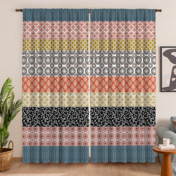 2PCS Flower Character Curtain Factory OEM 3D Digital Printing Cross border Amazon Curtain Hot Selling Pattern