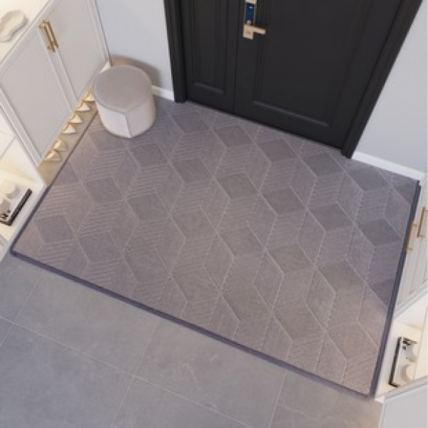 Modern minimalist solid color household floor mat, bedroom entrance door mat, living room dirt resistant carpet, bathroom square cat scratch foot mat