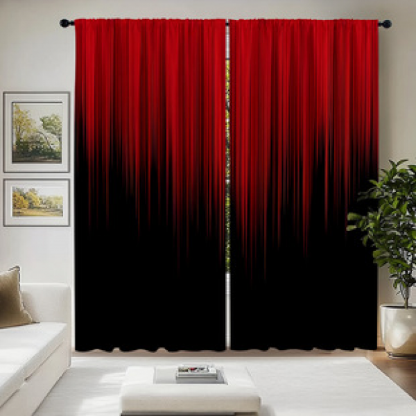 2PCS color changing curtain factory delivers 3D digital printing cross-border Amazon curtain hot selling patterns