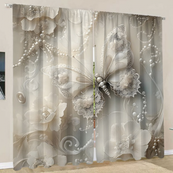 2PCS Flower Character Curtain Factory OEM 3D Digital Printing Cross border Amazon Curtain Hot Selling Pattern