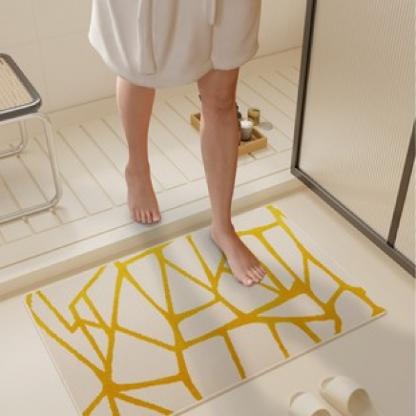 Home striped living room carpet, dirt resistant and easy to maintain, bathroom absorbent and non slip floor mat, entrance door mat, bedroom bedside carpet