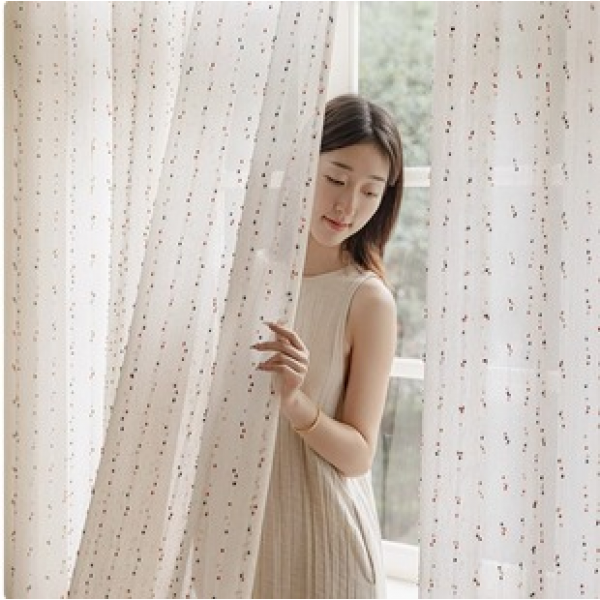 Cross border white lace door curtain European showcase Nordic partition finished product