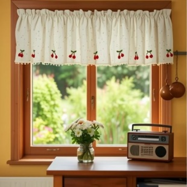 Cross border hot selling small yellow daisy short curtain