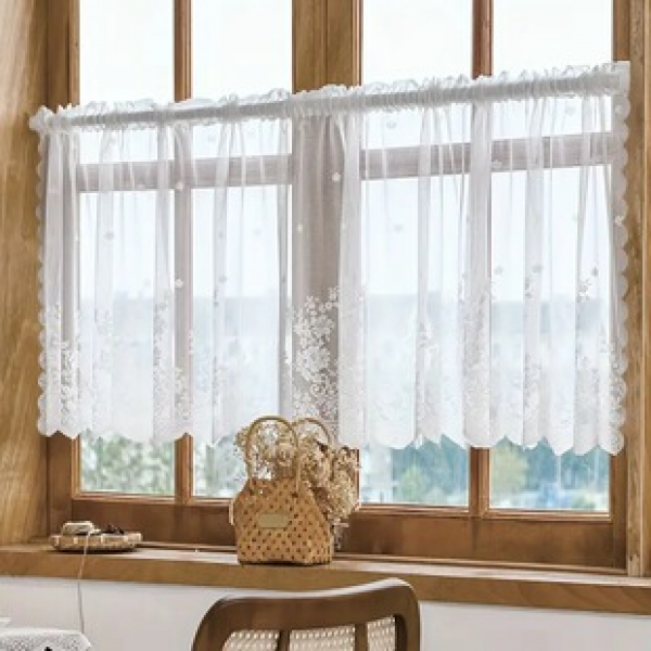 Cross border plum blossom lace single-layer screen door curtain European style showcase Nordic partition finished product