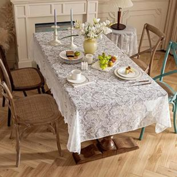 Cross border Amazon hot selling new pearl lace tablecloths, Nordic tablecloths, tablecloths, dining tables, creative home furnishings