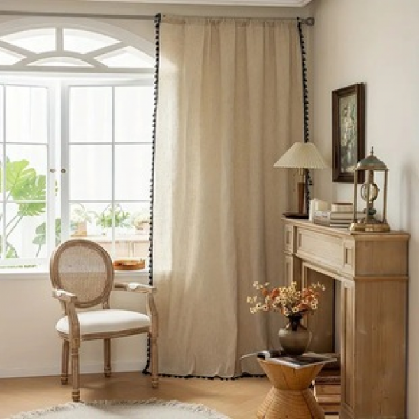 Manufacturer's direct supply cross-border e-commerce platform hot selling product, beige linen with white and blue borders, popular item