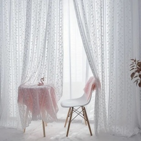 Factory direct supply of cross-border e-commerce platform Amazon's popular new product Haitang flower gauze curtain factory outsourcing