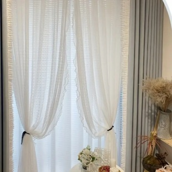 Cross border American style small airplane with side European style small curtains, window screens, door curtains, showcase windows, Nordic kitchen partitions, finished products