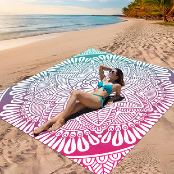 Cross border beach mat, quick drying, waterproof and moisture-proof mat, outdoor picnic mat, camping blanket