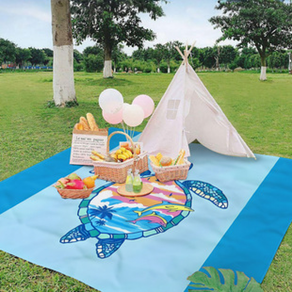 Cross border beach mat, quick drying, waterproof and moisture-proof mat, outdoor picnic mat, camping blanket