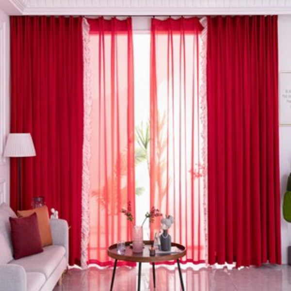Factory provides high-end red and black velvet fabric with yarn edge shading curtains directly to cross-border e-commerce platforms. Factory distributes curtains and windows on behalf of customers