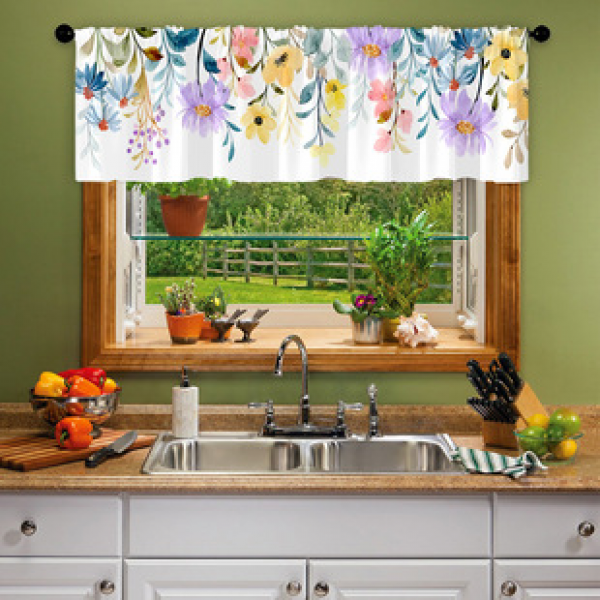 1pcs Kitchen Short Curtain Cartoon Pattern Cross border Hot Selling Factory Direct Supply 3D Digital Printing Waterproof and Oil proof