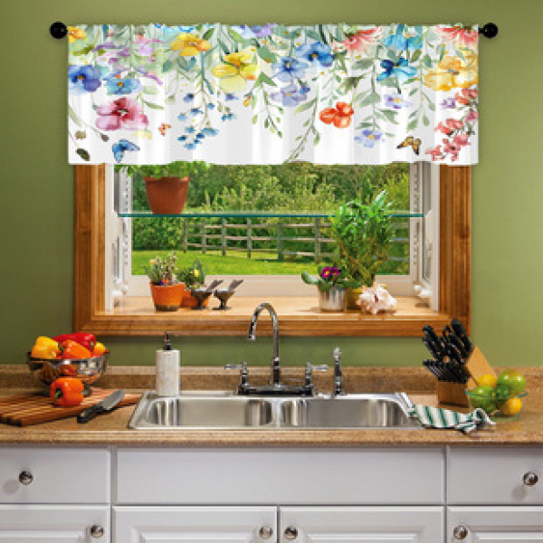 1pcs Kitchen Short Curtain Cartoon Pattern Cross border Hot Selling Factory Direct Supply 3D Digital Printing Waterproof and Oil proof