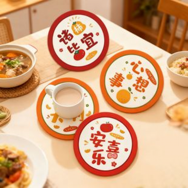 Home cartoon anti scald cup mat, high temperature resistant, waterproof and heat-insulating mat, special diatomaceous earth water absorbing bowl mat, plate mat, dining mat
