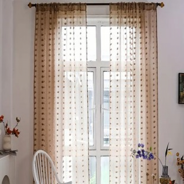 Cross border black coffee color double row furry ball European style showcase Nordic partition finished product