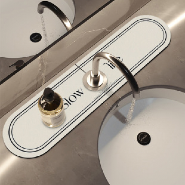 Modern printed bathroom diatomaceous earth faucet opening drain pad kitchen sink absorbent pad splash proof pad