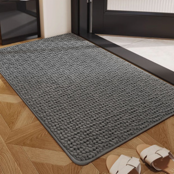 Bathroom and toilet anti slip and dirt resistant floor mat, plush carpet, bathroom entrance absorbent foot mat, square special door mat