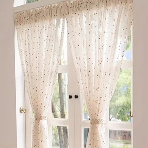Cross border sugar bean and cotton edge door curtain European style showcase Nordic partition finished product