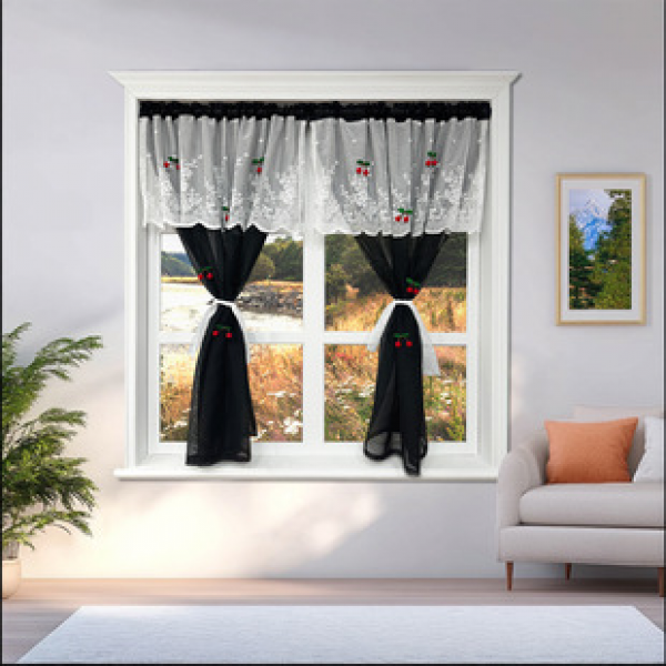 2025 Top selling New Product Cross border Double layer Short Curtain European Showcase Nordic Partition Finished Product