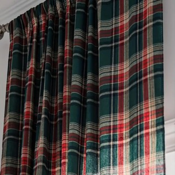 Supply Amazon foreign trade plaid fabric curtain products in 2025, cross-border curtains