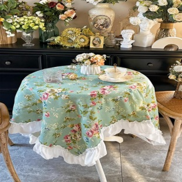 2025 New Rural Style Tablecloth All Cotton Fabric Anti scalding Tablecloth Japanese Tea Table Fabric Lilac Flower Tablecloth