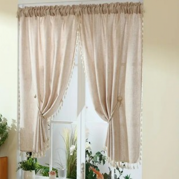 2025 New Manufacturer Direct Supply Cross border E-commerce Platform Hot Selling Good Product Beige Linen with Broom Edge Explosive