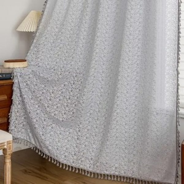 2025 Cross border full page long floral European style small curtains, window screens, door curtains, display windows, Nordic kitchen partitions, finished products